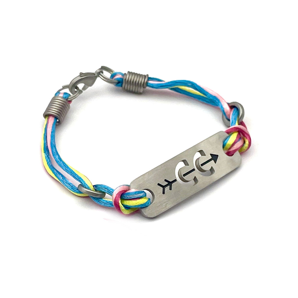 RUN with Heart and Cross Country - Running Bracelet - Multicolored Stripe