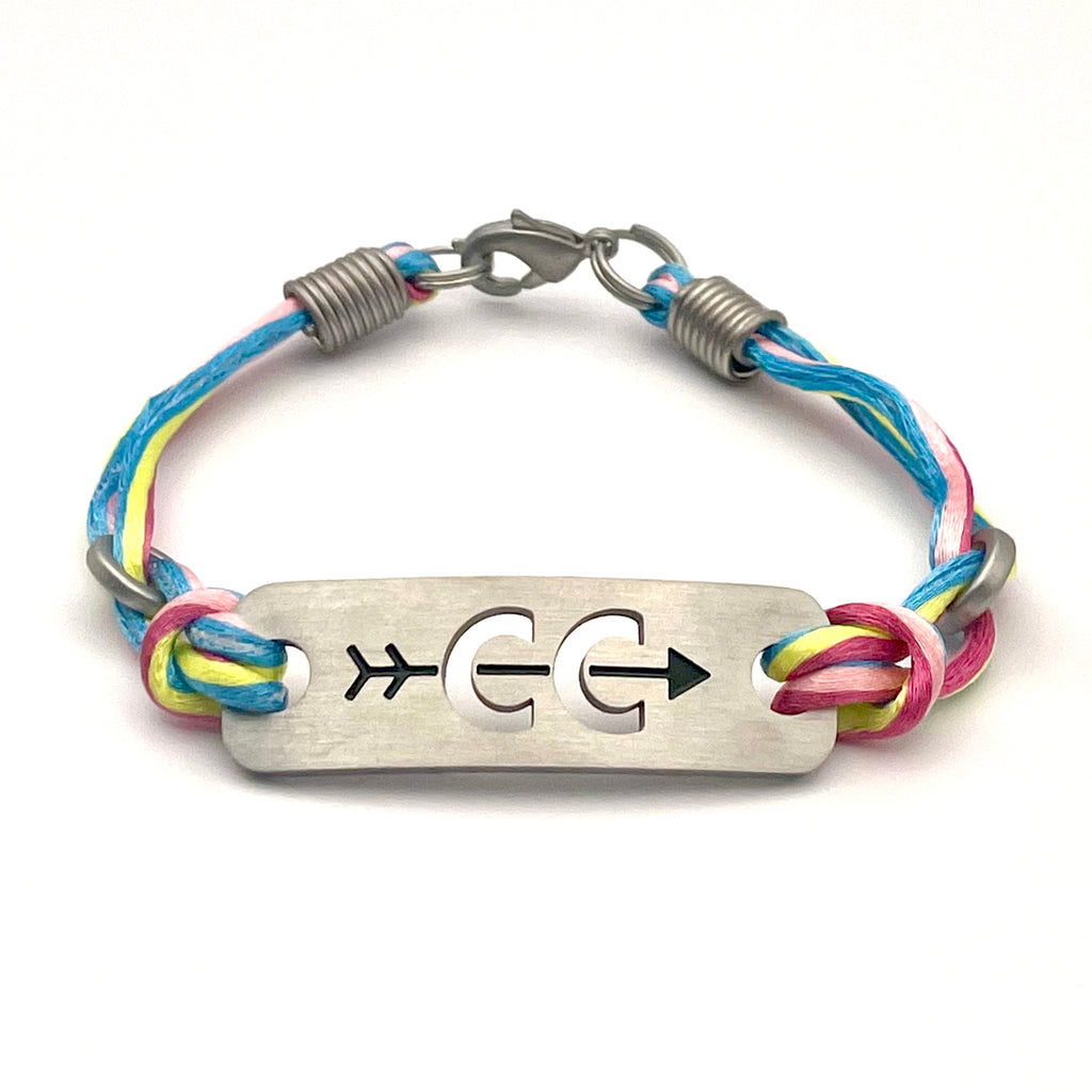 Cross Country and RUN with Heart - Running Bracelet - Multicolored Stripe