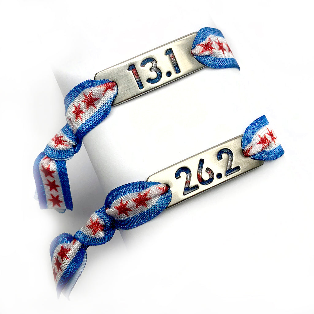 13.1 and 26.2 CHICAGO Flag Running Bracelet/Hair Tie - ATHLETE INSPIRED