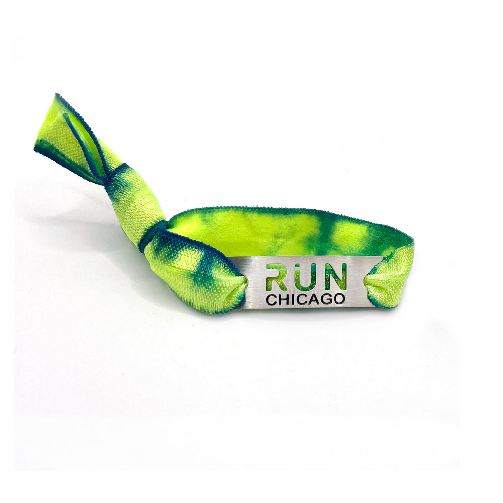 RUN CHICAGO Green Tie Dye Stretchy Bracelet