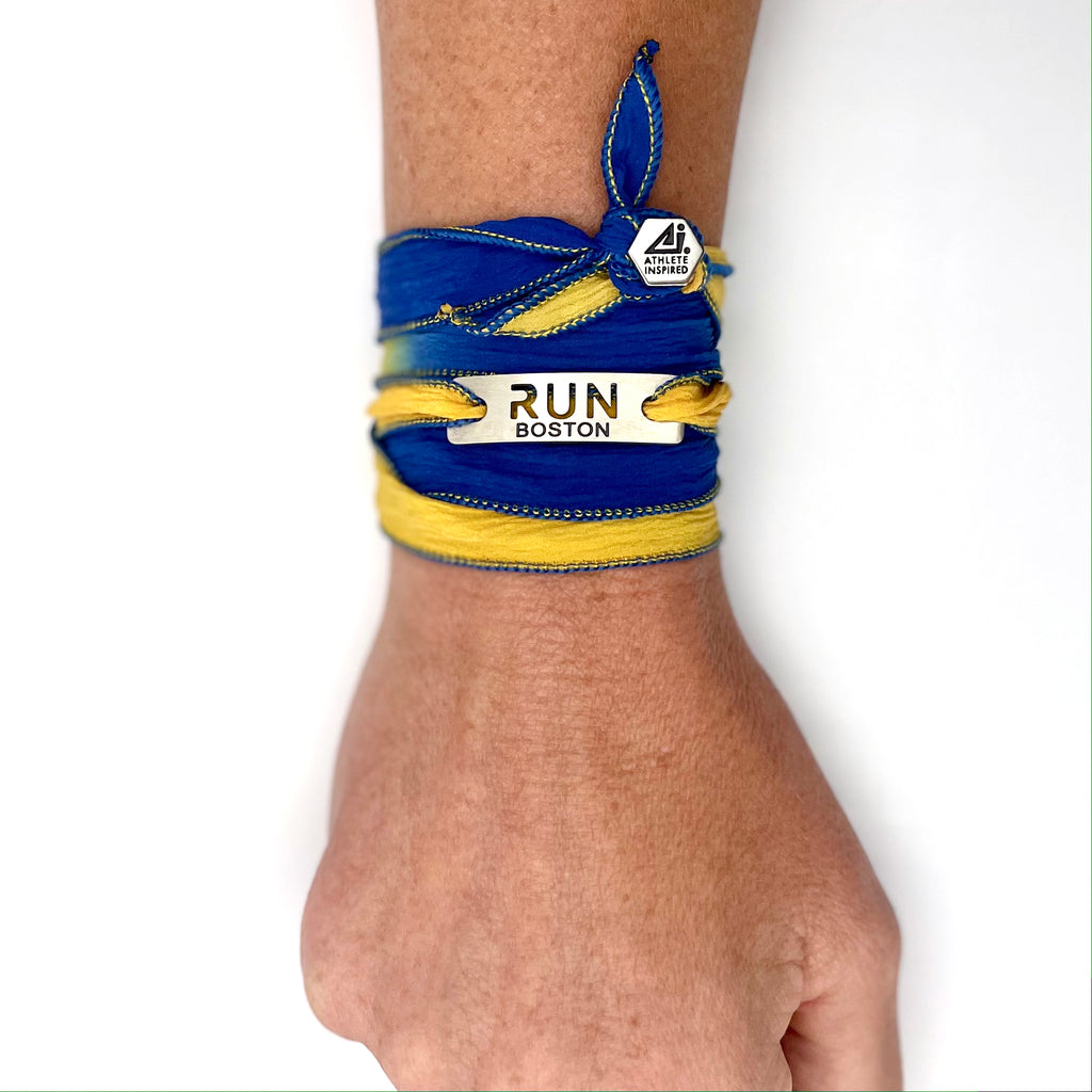 ATHLETE INSPIRED - RUN BOSTON, Unicorn Inspired Wrap Adjustable Bracelet, Run Boston Bracelet, Boston Marathon Gift, Race Gift