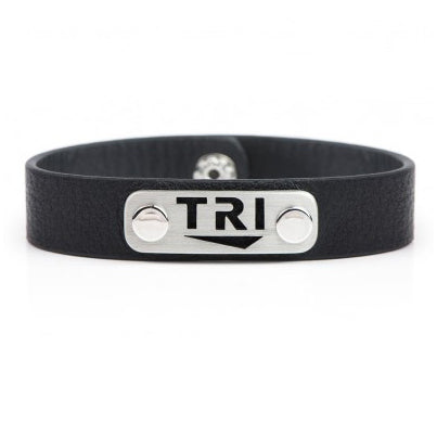 TRI Triathlon Bracelet Wristband - ATHLETE INSPIRED leather triathlon jewelry, Tri gift