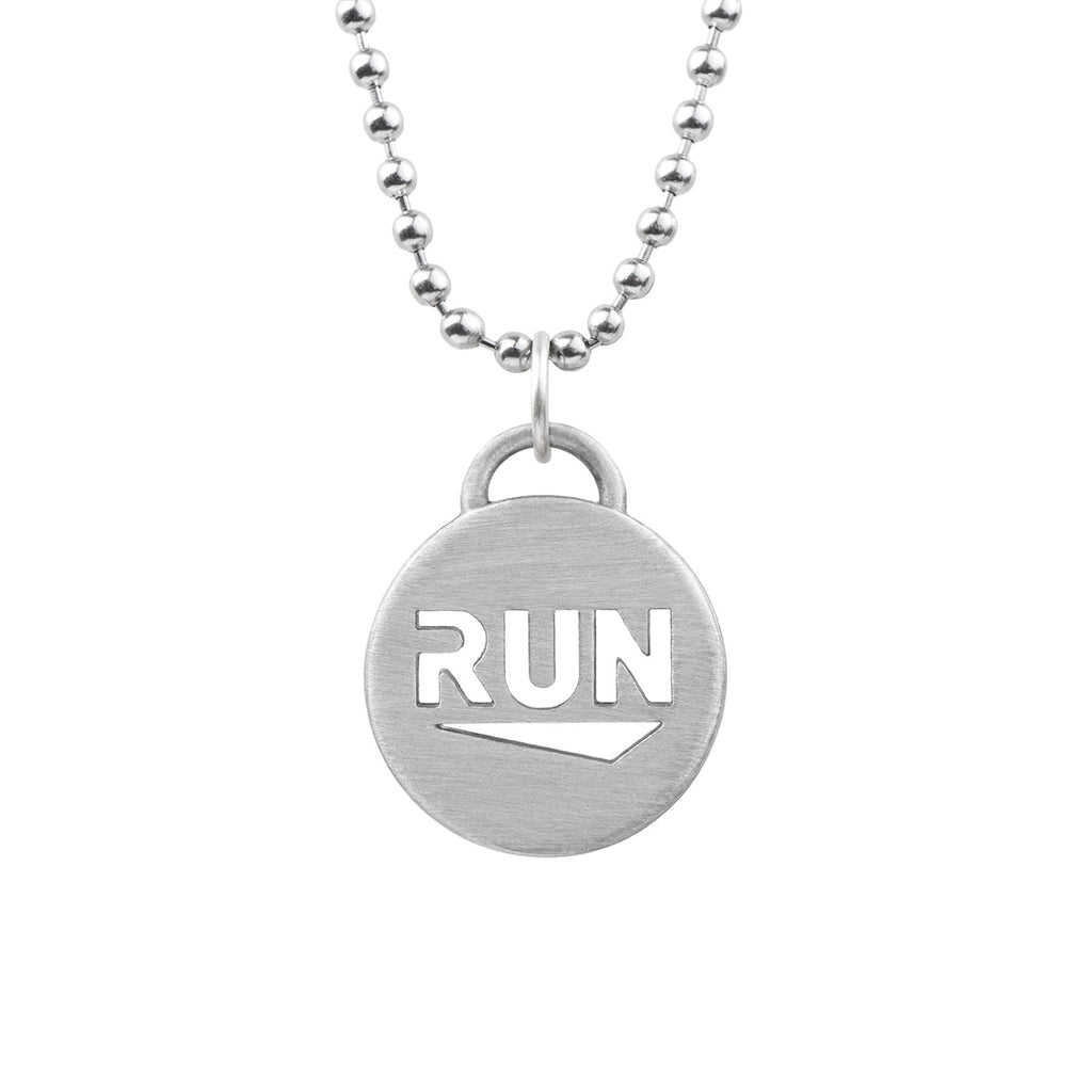 RUN pendant running necklace - ATHLETE INSPIRED stainless steel chain necklace