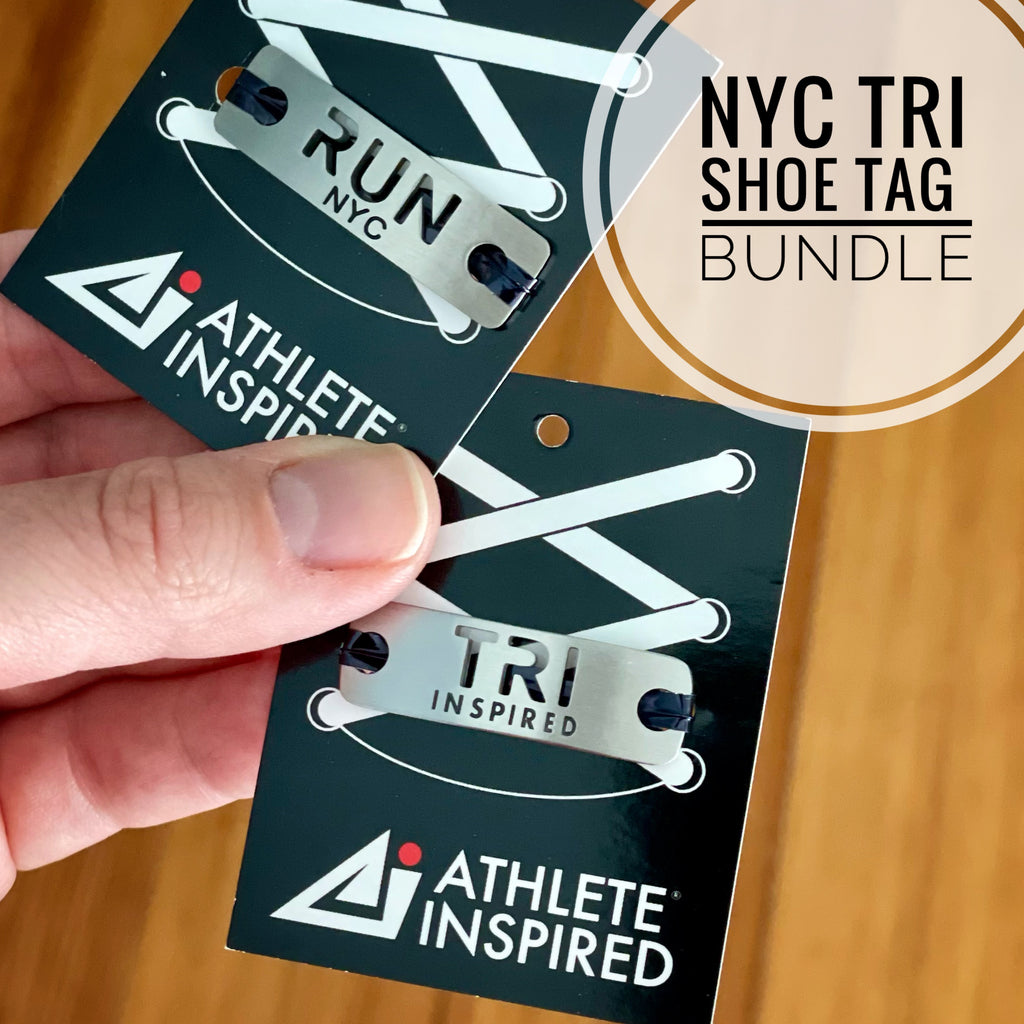 Run New York City and Tri Inspired Shoe Tag Bundle Set, NYC Triathlon Gift Set, Run New York City Tri Inspired Shoe Charm Set