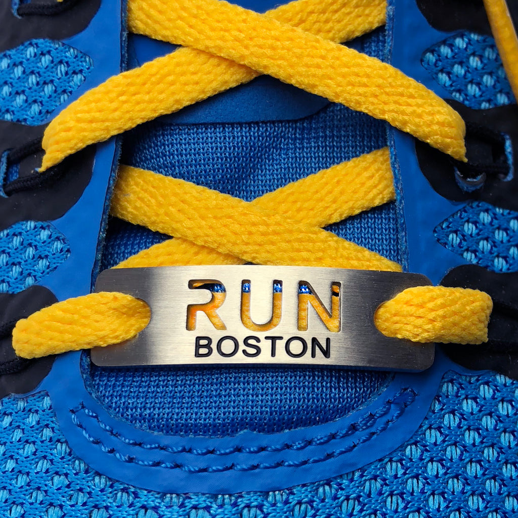 boston marathon shoe tag for running marathon or marathon training boston