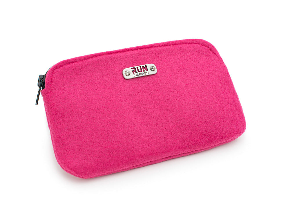 Pink Clutch - Wool Felt Zip Bag