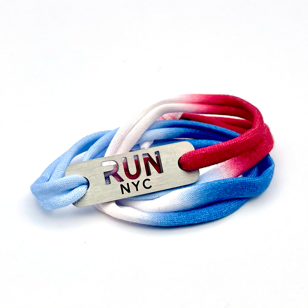RUN NYC Jersey Wrap Bracelet  -Red, White & Blue
