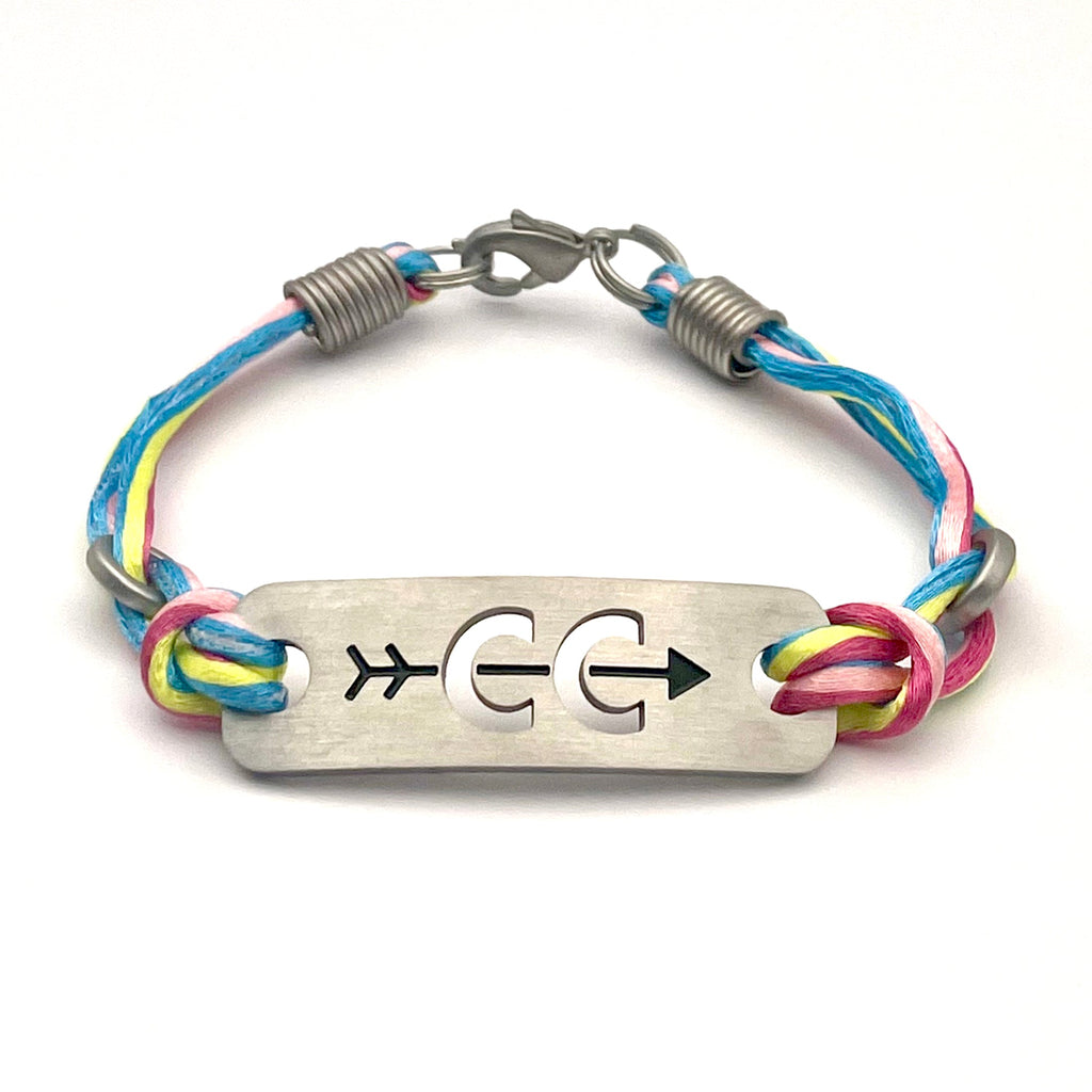 RUN with Heart and Cross Country - Running Bracelet - Multicolored Stripe