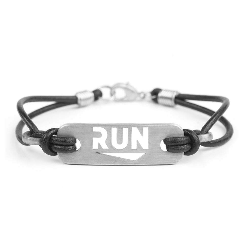 RUN Running Bracelet - ATHLETE INSPIRED leather running jewelry, run necklace