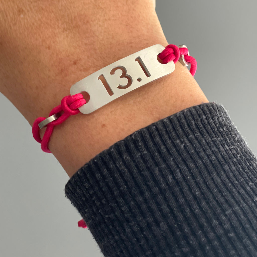 13.1 Half Marathon Pink Adjustable Stretch Bracelet