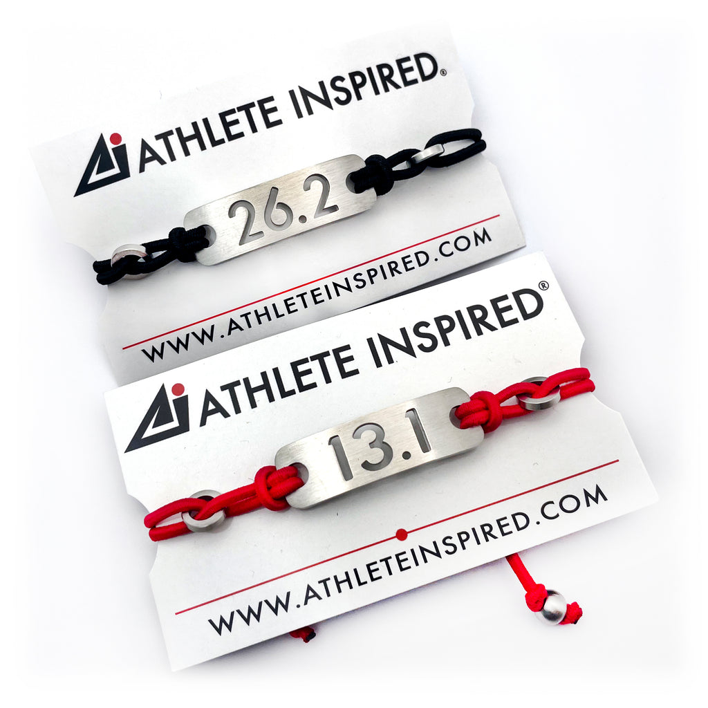 ATHLETE INSPIRED, 26.2 & 13.1 Adjustable Stretchy Bracelet, Unisex design