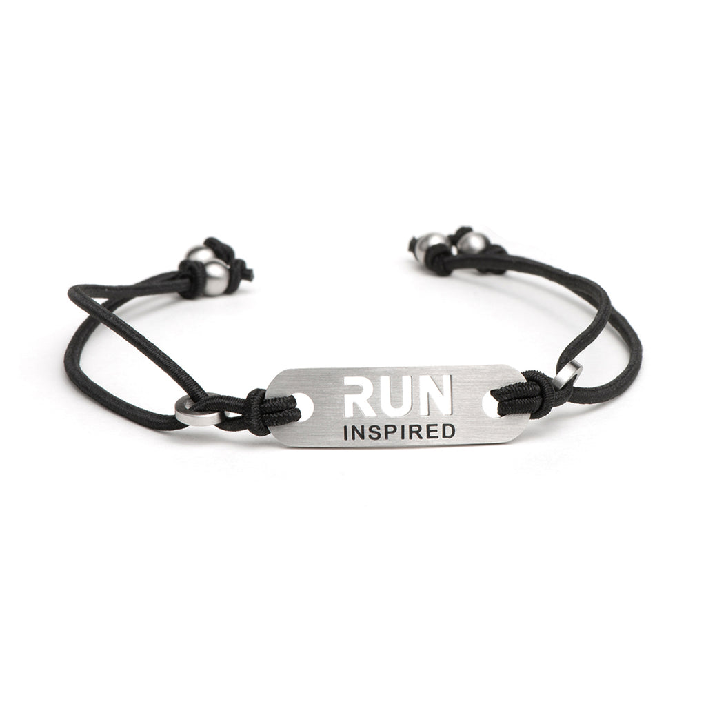 RUN Inspired - Available in Black or Pink adjustable stretchy bracelet.  Running Bracelet Gift