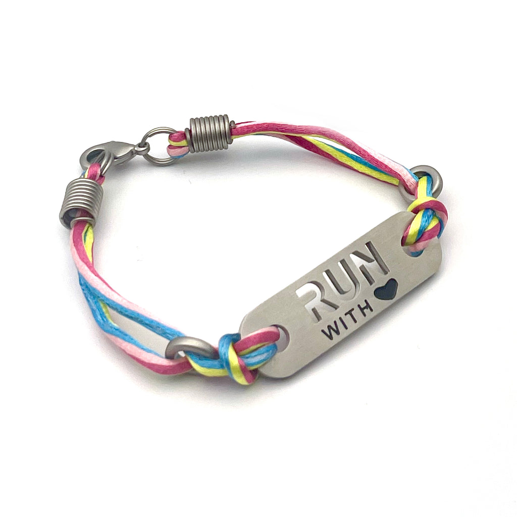 Cross Country and RUN with Heart - Running Bracelet - Multicolored Stripe