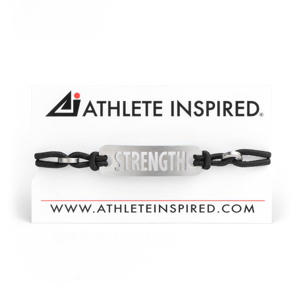 Strength, Courage, Believe, Breathe, Hope, Inspire, Live & Dream - Available in Black or Pink adjustable stretchy bracelet.  