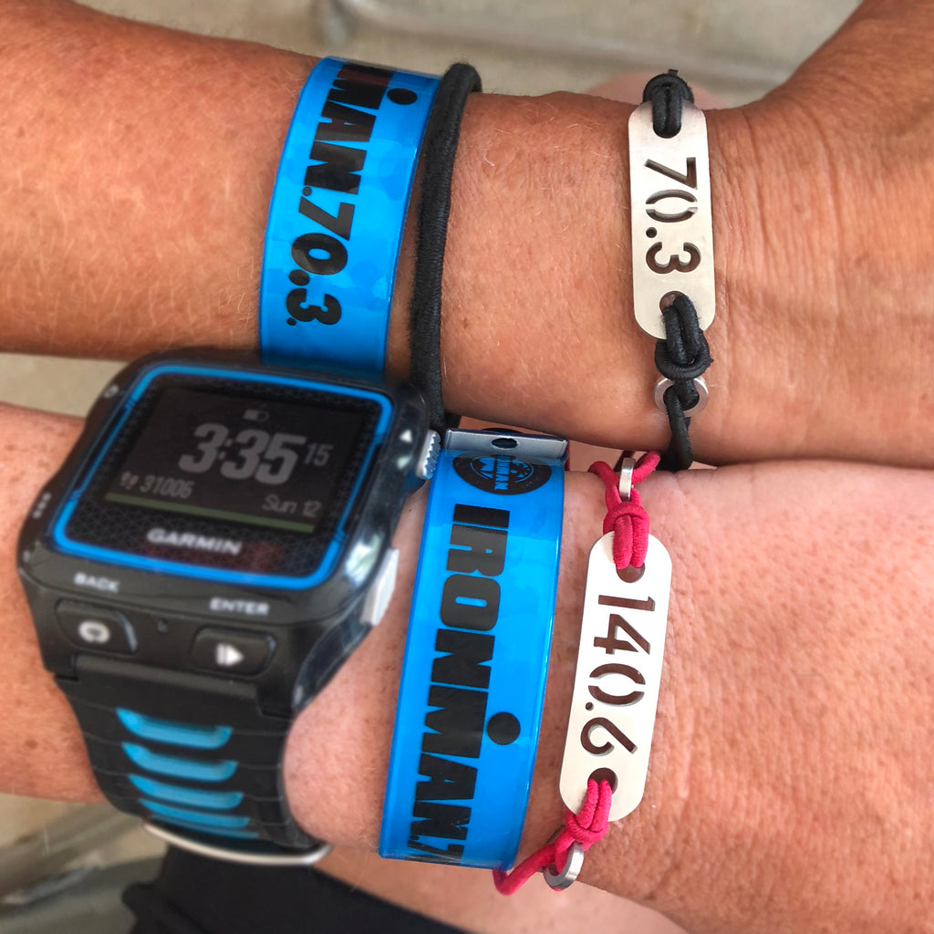 Ironman 140.6 & 70.3 bracelet, Iron distance & half iron distance stretch adjustable bracelet