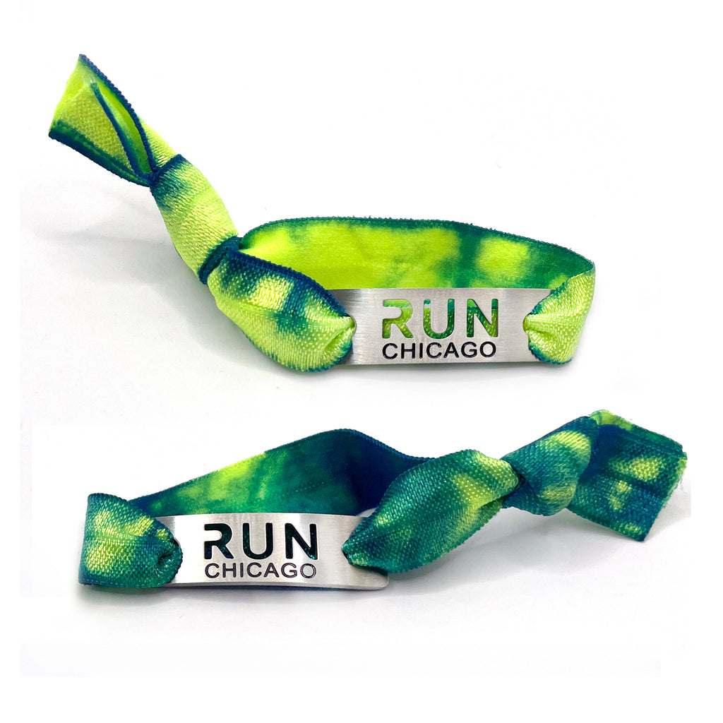 RUN CHICAGO Green Tie Dye Stretchy Bracelet