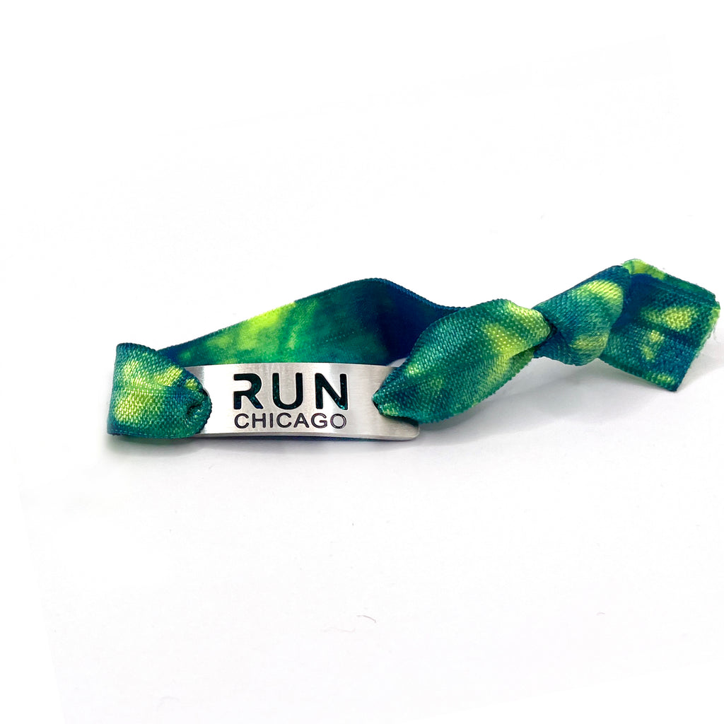 RUN CHICAGO Green Tie Dye Stretchy Bracelet