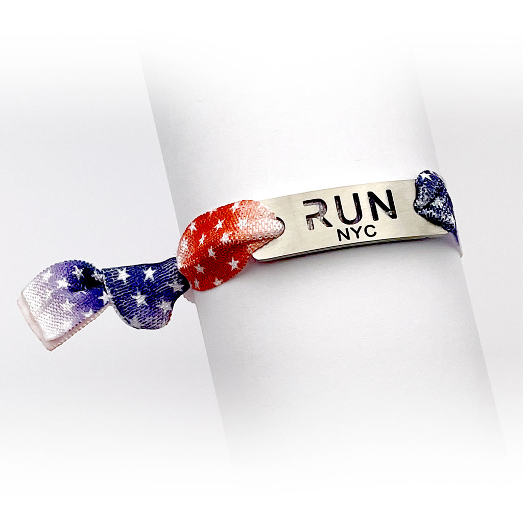 Run New York City Tie Red White Blue Bracelet, NYC gift, RWB New York City Marathon Gift