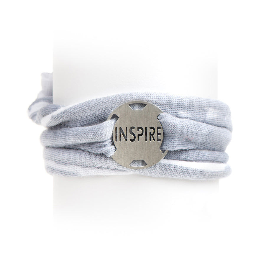 Gray/White Stripe Jersey Wrap Bracelet