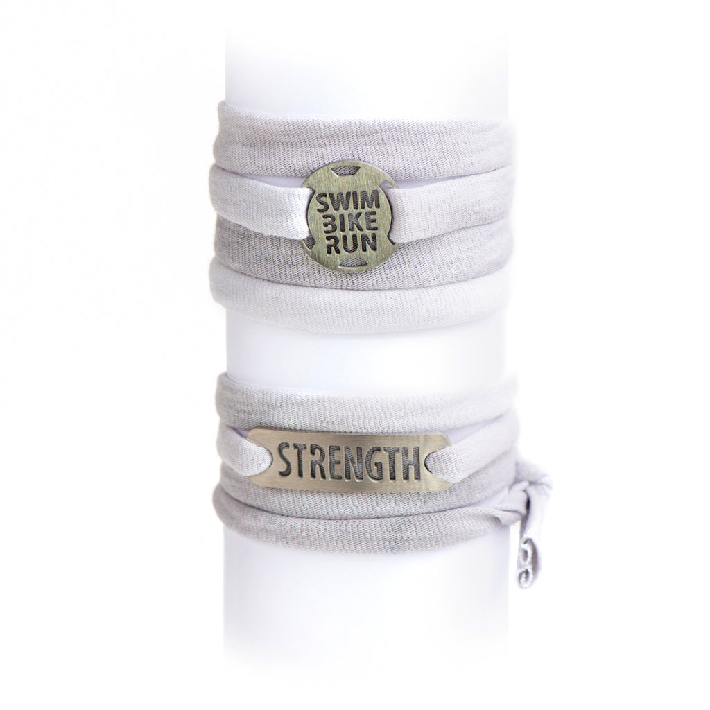Jersey Wrap Bracelet - Light Gray Marble Tie Dye