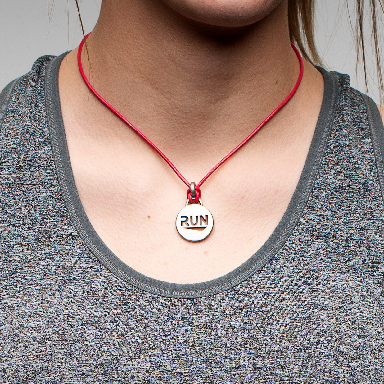 Running Pendant RUN Pendant Leather Running Necklace – ATHLETE INSPIRED