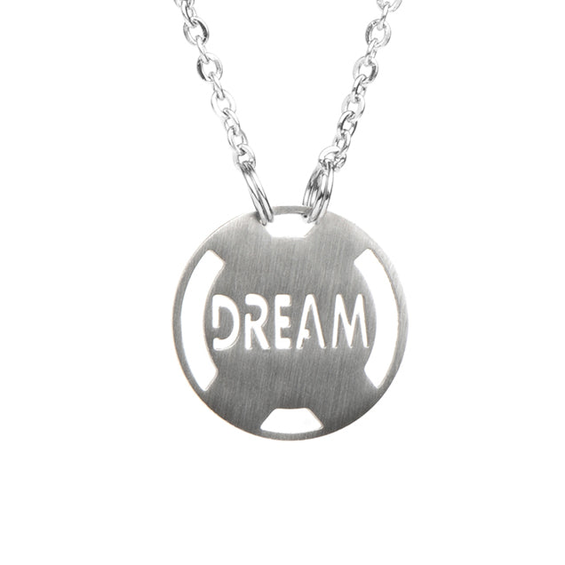 Dream Stainless Steel Inspirational Necklace - ATHLETE INSPIRED Inspirational Jewelry Inspirational Necklace Athlete Inspired, Motivational stainless steel jewelry, Live, Inspire, Hope Dream