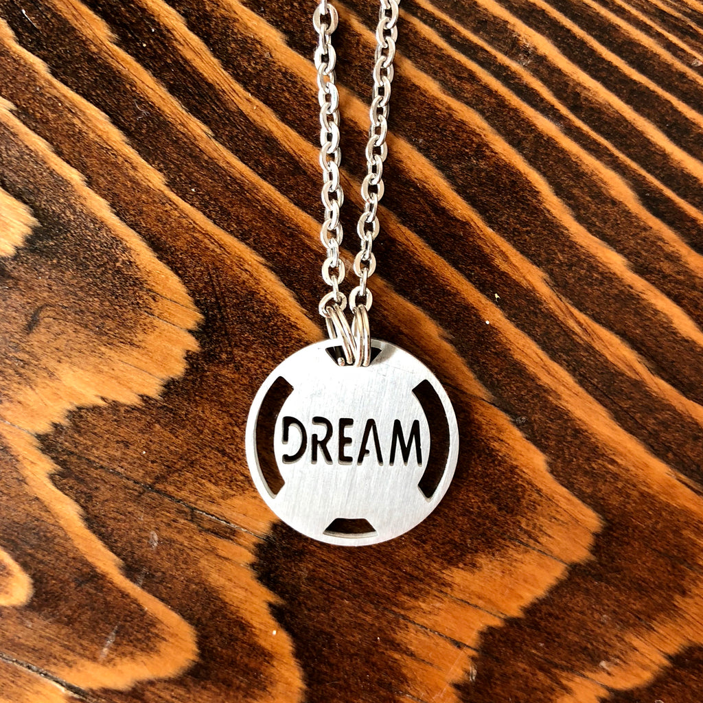 Dream Stainless Steel Inspirational Necklace - ATHLETE INSPIRED Inspirational Jewelry Inspirational Necklace Athlete Inspired, Motivational stainless steel jewelry, Live, Inspire, Hope Dream