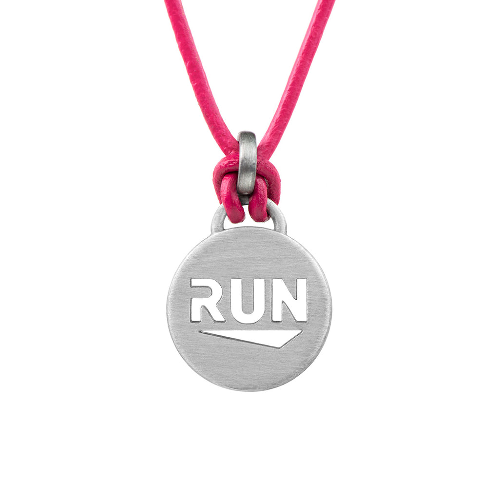 RUN Running Necklace - ATHLETE INSPIRED leather running jewelry, run necklace