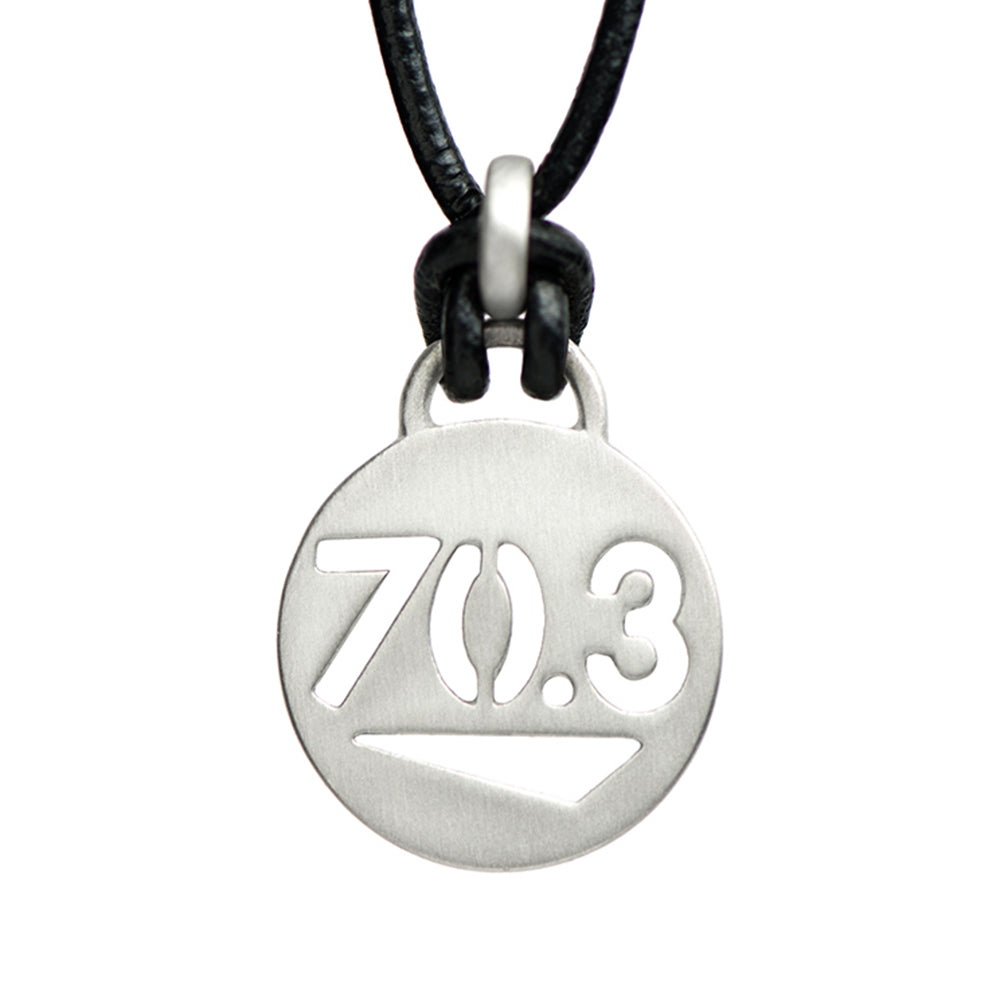 70.3 Half Ironman Triathlon Necklace - ATHLETE INSPIRED - Triathlon Jewelry, Triathlon Necklace, Swim bike run, Half Ironman Necklace