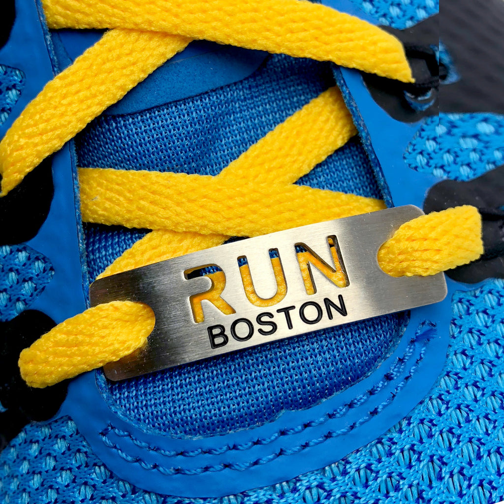 RUN BOSTON and 5K Shoe Tag Bundle Set, One Boston Day Race Gift