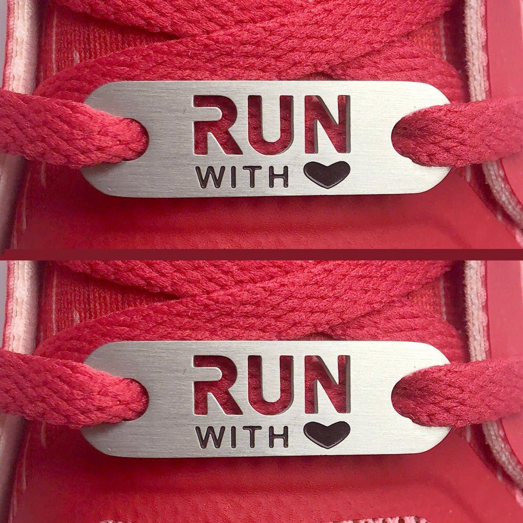 RUN with HEART Shoe Tag - 2 pack