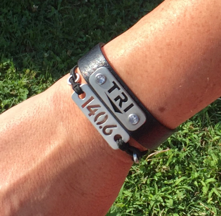 TRI triathlon bracelet wristband - ATHLETE INSPIRED - triathlon jewelry, tri jewelry