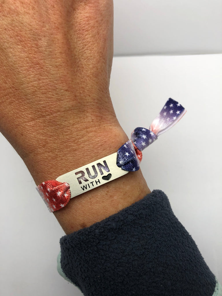 RWB with Stars- Tie Stretchy Bracelet